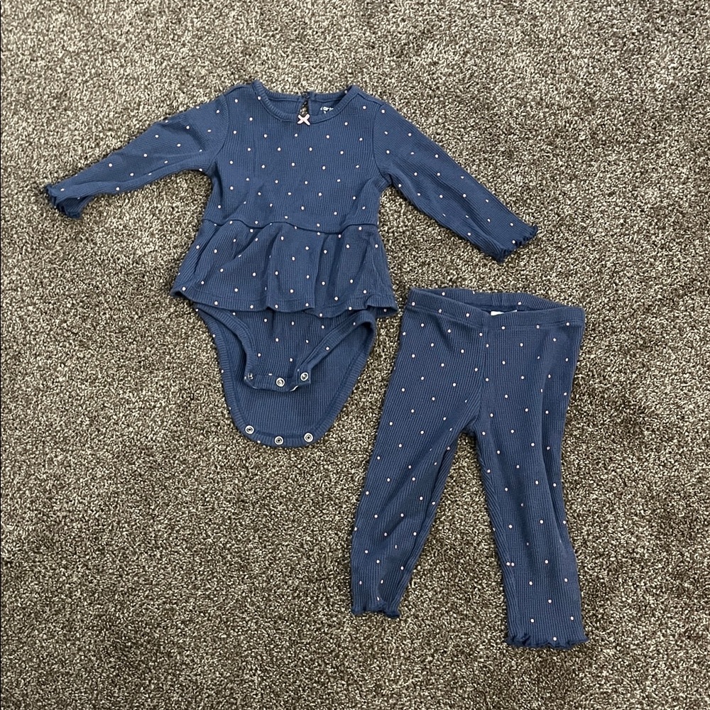 Carter's Navy Baby Outfit with Pink Accents